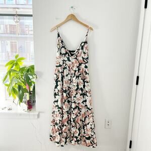 Abercrombie & Fitch Green & Pink Floral Maxi Dress Size Medium Petite